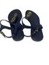 Coach 100% Plastic Solid Blue Gold Sandals Size 8 - photo 2