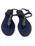 Coach 100% Plastic Solid Blue Gold Sandals Size 8 - photo 1