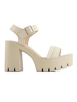 Andrea Women's Ankle Strap Serrated Sole Heeled Sandals (view 1)