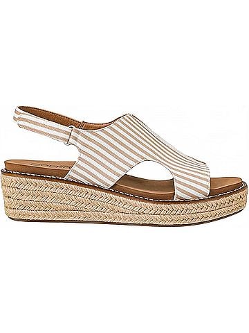Corkys Women's Ready Or Not Sandals in Tan White Stripe (view 1)