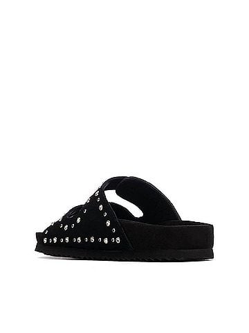 XTI Women's Suede Caucho Sandal in Black (view 2)