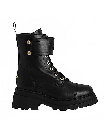 Zadig & Voltaire Women's Joe Ride Semy-Shiny Calfskin Boots in Black (view 1)