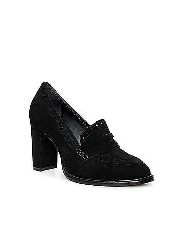 L'Agence Women's Bea Penny Loafer Pump in Soft Black (view 2)