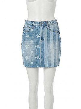 Judy Blue Star &amp; Stripe High Waist Bleached Skirt in Blue (view 1)