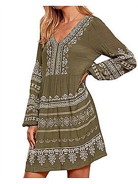 Andree by UNIT Go For It Embroidered Dress in Moss (view 2)