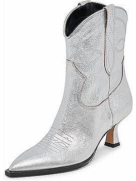 Dolce Vita Women's Angel Metallic Leather Boot in Silver (view 2)