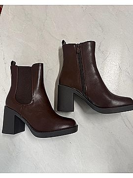 Top Moda Women's Leather Round Toe Bootie in Brown (view 2)