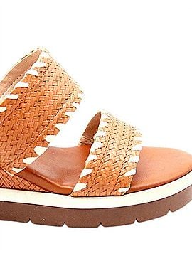 exe Women's Ipanema Low Wedge Sandal in Tan (view 2)