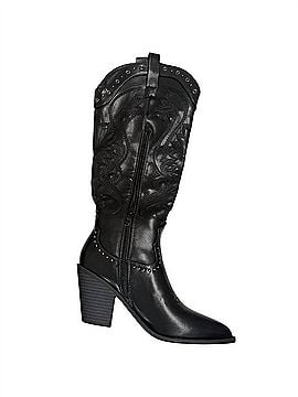 Top Moda Women's Studded Cowgirl Boots in Black (view 1)