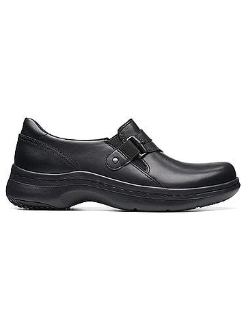 Clarks Women's Pro Sky Clog in Black Leather (view 1)