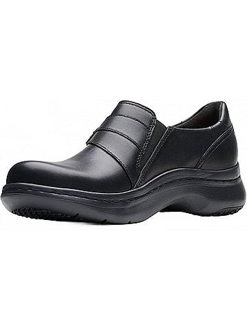 Clarks Women's Pro Sky Clog in Black Leather (view 2)