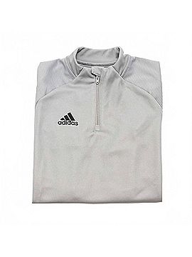 Adidas Boy's Condivo 20 Long Sleeve Training Top in Gray (view 2)