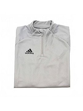 Adidas Boy's Condivo 20 Long Sleeve Training Top in Gray (view 2)