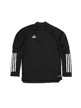 Adidas Boy's Condivo 20 Quarter Zip Training Top in Black (view 1)