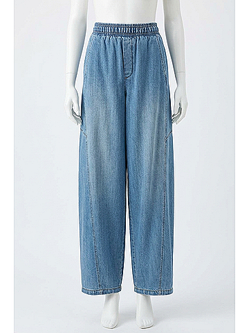 Democracy Skyrise Relaxed Straight Leg Glider Jeans in Blue (view 1)