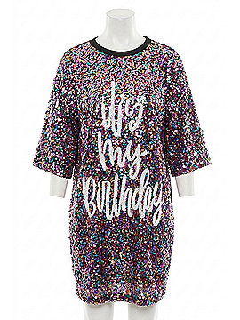 AndTheWhy Women's Sequin It's My Birthday Top in Multi (view 1)