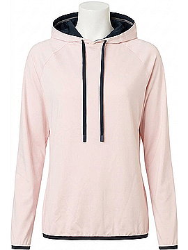 abacus Women's Loop Long Sleeves Drycool Golf Hoodie in Blossom (view 1)