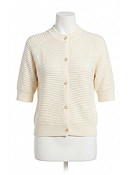 Lyssé Regina Short Sleeve Cardigan in Ecru (view 1)