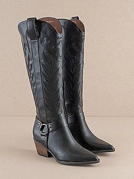 Oasis Society Women's Faye Western Boot in Black (view 2)