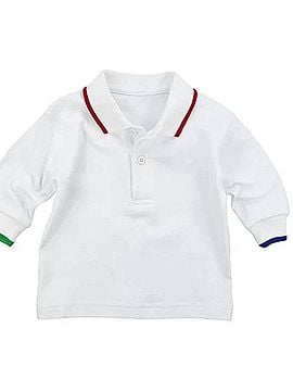 Florence Eiseman Kid's Multi Tipping Polo in White/Red/Blue/Green (view 2)