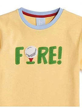 Bella Bliss Kid's Applique Pima Tee 4 Mo in Yellow (view 2)