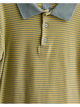 Bella Bliss Kid's Striped Polo Shirt in Yellow/Blue (view 2)
