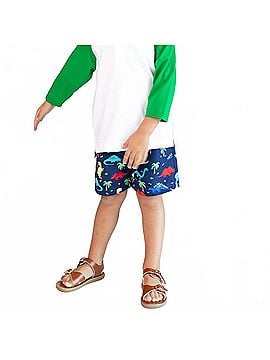 Florence Eiseman Dinosaur Print Swim Trunk in Navy/Multi (view 2)
