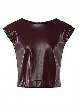 Emily McCarthy Hatti Cropped Tank in Bitter Chocolate (view 1)
