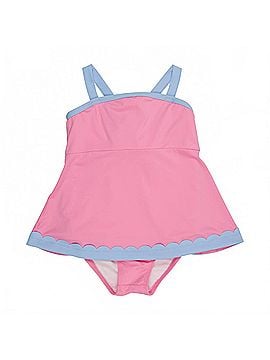 The Beaufort Bonnet Company Kid's Sanctuary Scallop Swimsuit in Hamptons Hot Pink (view 1)