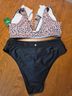 Halara Animal Print Black Multi Color Two Piece Swimsuit Size XL - photo 3