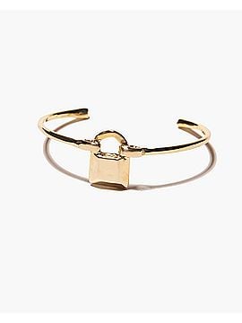 Odette New York Lock Cuff in Brass (view 2)