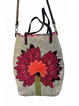 En Shalla Women's Woven Crossbody Bag in Multi Pink (view 1)
