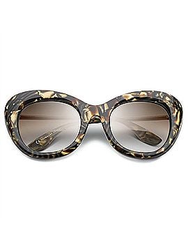 IVI Women's Faye Polished Tigers Eye Sunglasses in Brushed Gold / Bronze Gradient Lens (view 2)