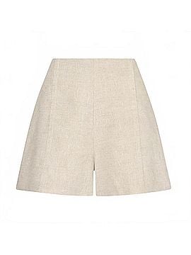 Milly Linen Pleated Short in Natural (view 1)