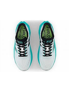 New Balance Women's Fuelcell Supercomp Trainer V3 Shoe in White/Cyber Jade (view 2)