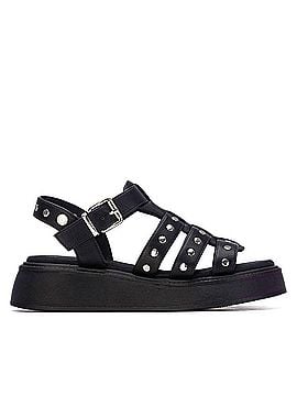 XTI Women's Flat Studded Strap Sandals in Black (view 1)