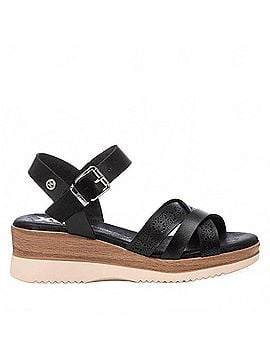 XTI Women's Wedge Sandals in Black (view 1)