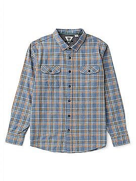 Vissla Central Coast Eco Long Sleeve Flannel Top in Blue Haze (view 1)