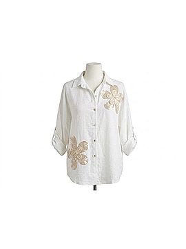 MADE IN ITALY A Winter Bloom Shirt in White (view 1)