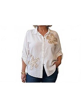 MADE IN ITALY A Winter Bloom Shirt in White (view 2)