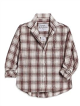 Frank & Eileen Women's Silvio Untuckable Button Up Shirt in Cream/Wine And Brown Plaid (view 1)