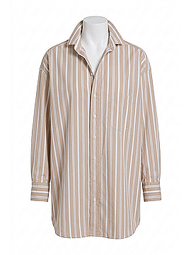 Frank & Eileen Women's Oversized Button Up Shirt in Multi Sand Stripe (view 1)