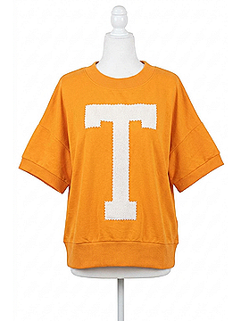 Oddi Running Through The T Stitched Blouse in Orange (view 1)
