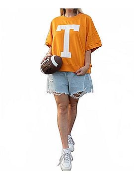Oddi Running Through The T Stitched Blouse in Orange (view 2)