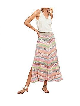 Aldomartins Sils Knit A-Line Skirt in Pink Multi (view 2)