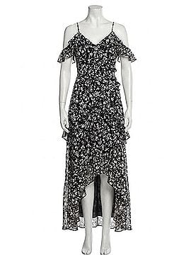 Astr Hi-Low Tiered Ruffle Maxi Dress in Black Multi (view 1)