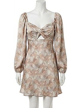 Astr Satin Twist Mini Dress in Taupe Mauve (view 1)