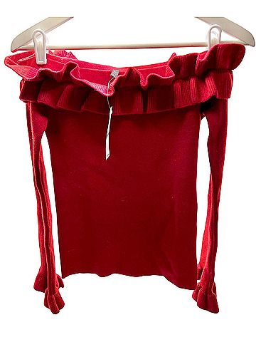 White House Black Market Ruffle Off The Shoulder Blouse Sleeveless T-Shirt (view 2)