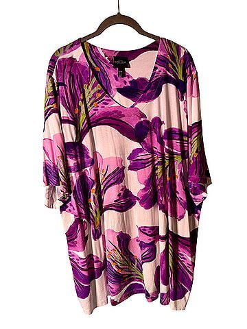 Ulla Popken The Luxury Selection Short Sleeve Blouse (view 1)