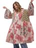 Blue Velvet 100% Cotton Floral Plaid Pink Jacket Size S - photo 1